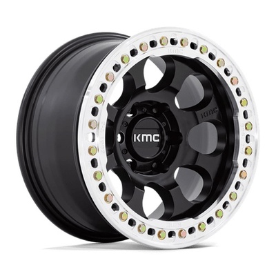 KMC KM445 Impact Forged Beadlock  Wheel, 17x9 with 8 on 6.5 Bolt Pattern - Raw Machined - KM445DX17908012N